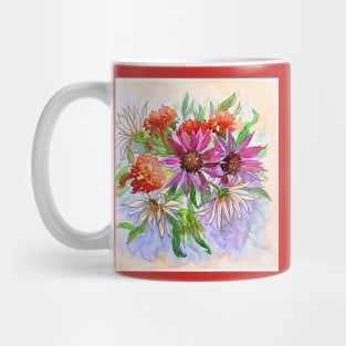 Echinacea and Daisy Watercolor Painting Mug